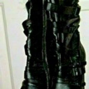 Women's Anne Michelle SIZE 6 Boot Adjust-Strappy Pointy Chaos 05 Toe Knee High